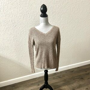 American Eagle Outfitters Tan V-Neck Sweater